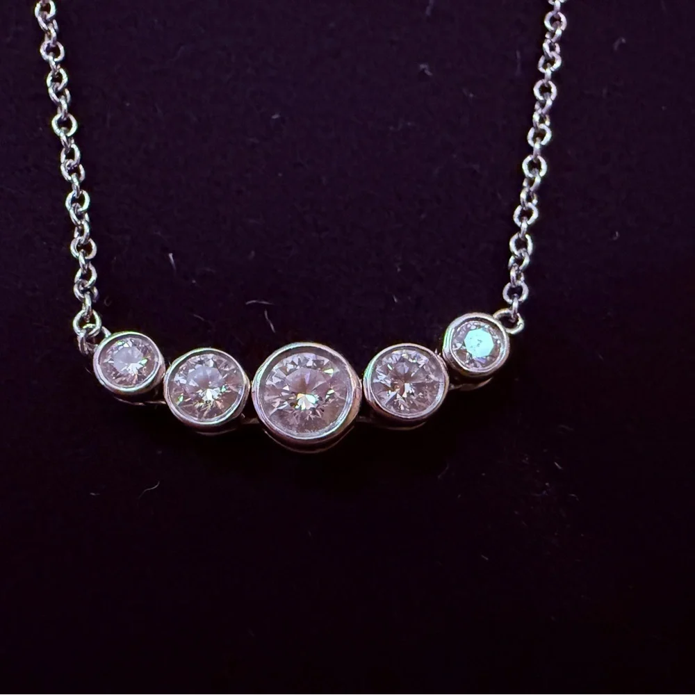 Authentic Tiffany & Co Jazz Diamond & Platinum Necklace - Picture 6 of 7